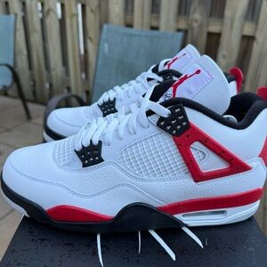 Jordan Air 4 Retro White Red Black Sneakers size 10